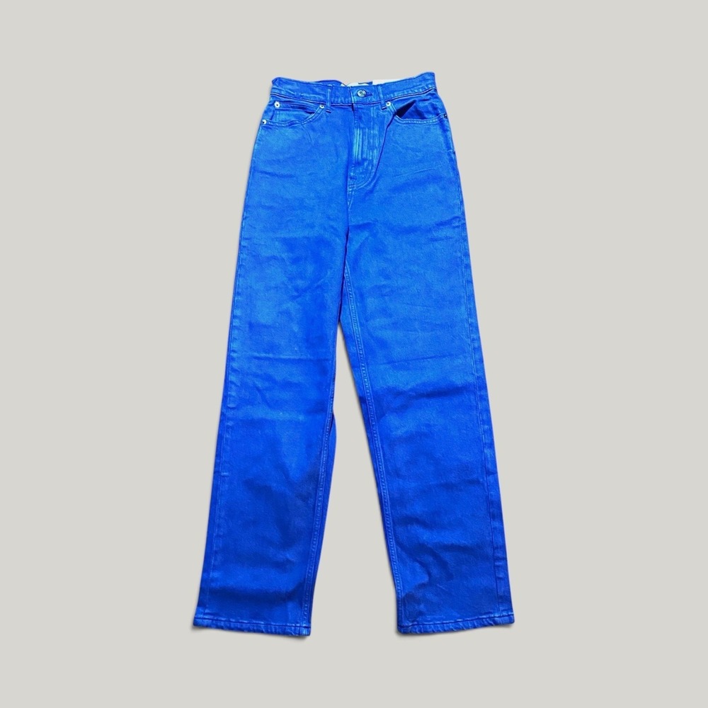Everlane NWT Womens Way-High High Rise Straight Leg 26 Tall Blue Color Jeans